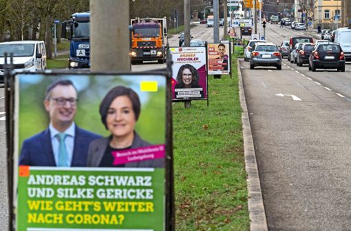 An den Ludwigsburger Straßen hat der Kampf um die Gunst der Bürger begonnen: Am 14. März wird ein neuer Landtag gewählt. Foto: factum/Jürgen Bach