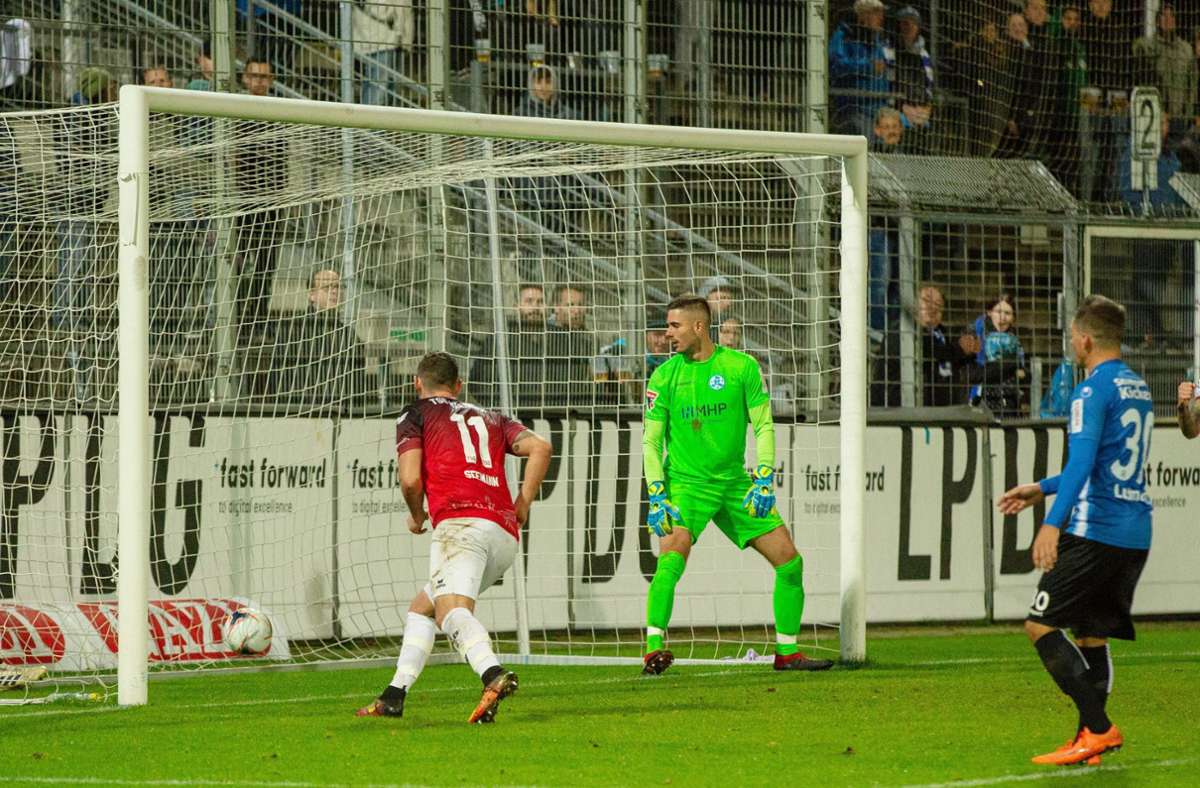 Im Oktober 2019 gab es schon einmal ein Aufeinandertreffen zwischen den Stuttgarter Kickers und der TSG Balingen im WFV-Pokal – die Balinger gewannen im Elfmeterschießen mit 6:5. Foto: imago/Eibner