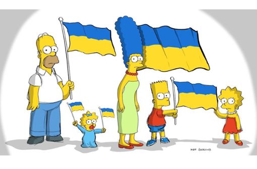 Blau-gelber Protest: „Die Simpsons“ Foto: Twitter//Matt Groening