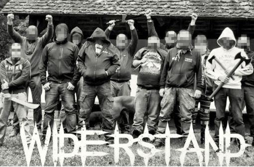 Angehörige der mutmaßlich rechtsterroristischen Gruppe S. bei ihrem Gründungstreffen bei Alfdorf im Rems-Murr-Kreis im September 2019. Foto: STN