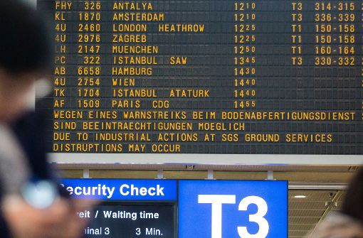 Der Flugbetrieb am Stuttgarter Airport könnte in den kommenden Tagen abermals von Arbeitsniederlegungen beeinträchtigt werden. (Symbolbild) Foto: dpa