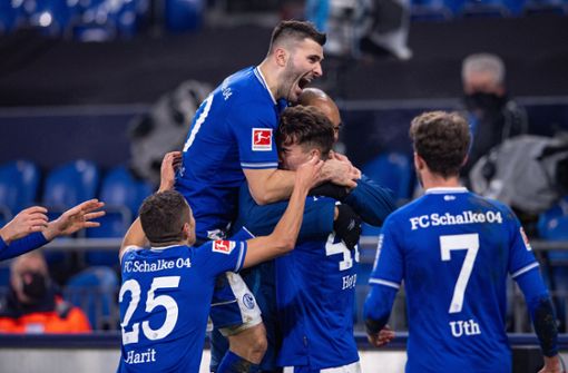 Endlich gab es für Schalke mal wieder einen Grund zum Feiern. Foto: dpa/Guido Kirchner