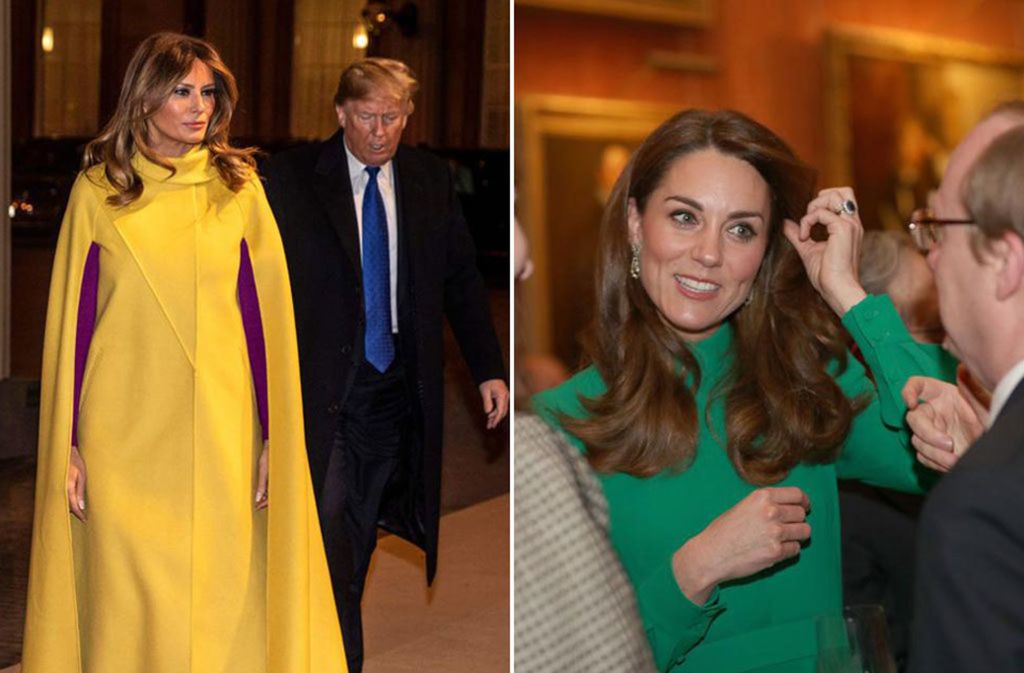 Zwei starke Auftritte beim Nato-Empfang im Buckingham Palace: US-First-Lady Melania Trump und die britische Herzogin Kate (rechts). Foto: AFP/YUI MOK