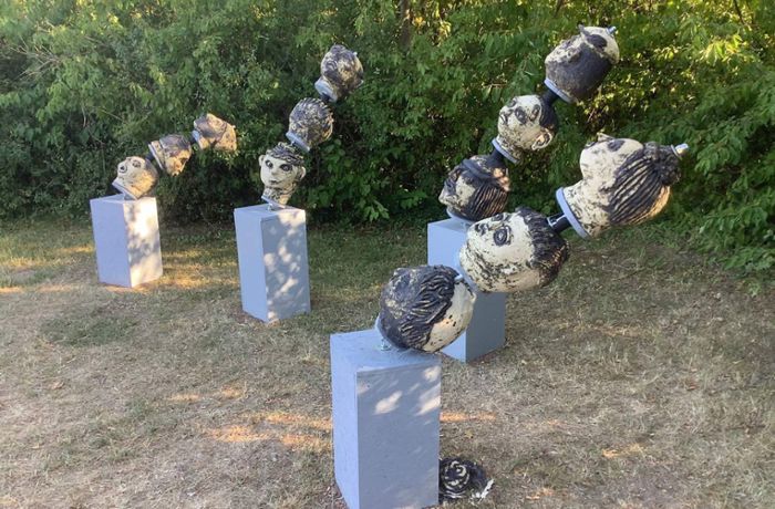 Skulpturenpfad in Korb im Remstal: Köpfe am Korber Kopf: Schüler-Kunstwerk zerstört