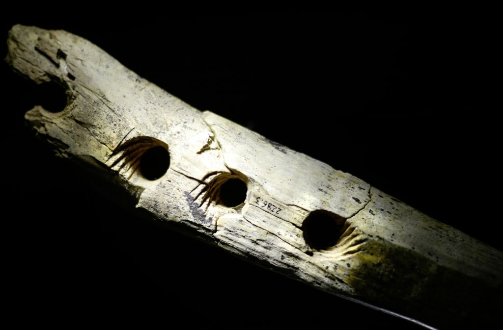 Mit diesem Werkzeug aus Mammutelfenbein stellten die frühen Bewohner der Schwäbischen Alb Schnüre und Seile her.