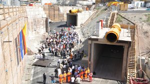 Bau der U12-Stadtbahnröhren mit Tunnelanschlag gestartet