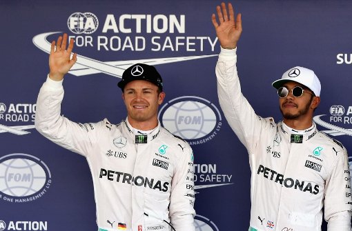 Rivalen der Rennbahn: Nico Rosberg (links) und Lewis Hamilton Foto: Getty