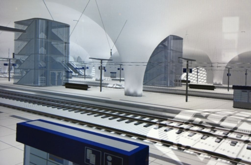 In Filmen im Bahnhofsturm zeigt die DB, wie die Fluchttreppen im S-21-Bahnhof aussehen. Foto: ks