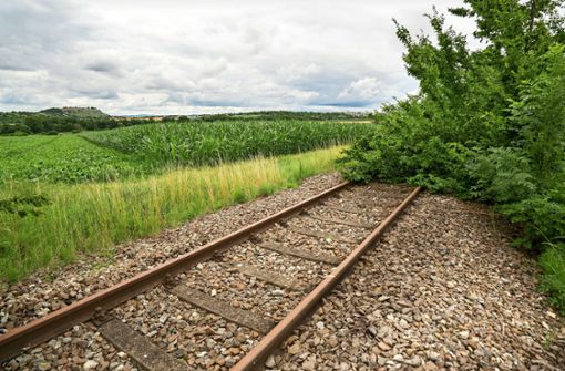 Fahren hier ab 2028 Züge? Die alte Bahnstrecke von Markgröningen nach Ludwigsburg soll als erstes ertüchtigt werden. Foto: Archiv/Jürgen Bach