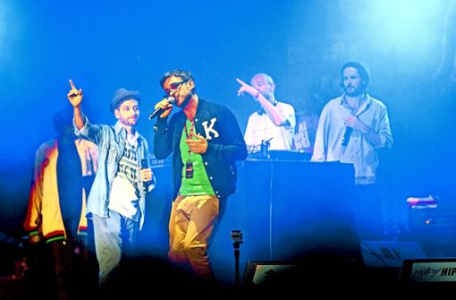Wasilios Ntuanoglu (Bildmitte), hier bei einem Auftritt bei den Hip-Hop-Open 2012,  hat den offenen Brief initiiert. Foto: /Steffen Schmid