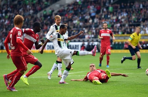 Borussia Mönchengladbach drückt aufs Tempo und bringt den VfB Stuttgart in die Bredouille. Klicken Sie sich durch unsere Noten für die Roten. Foto: Bongarts