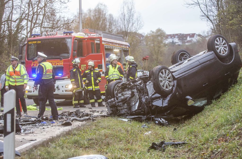 Auf der Landesstraße 1100 in Murr kam es am Donnerstag zu einem schweren Unfall.