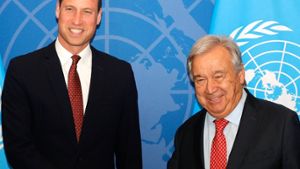 Prinz William an der Seite von Generalsekretär António Guterres. Foto: imago/UPI Photo