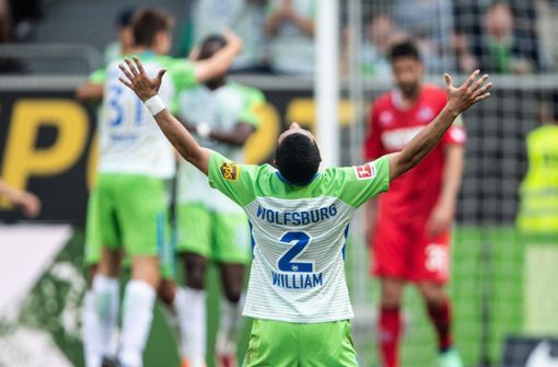 Die Freude der Spieler des VfL Wolfsburg ist riesig, der Klassenerhalt ist geschafft. Foto: dpa