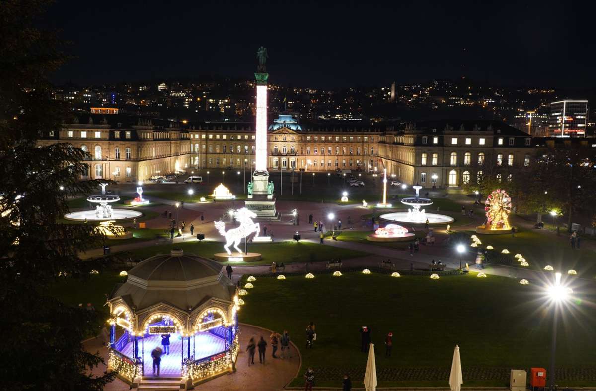 Auf dem Schlossplatz kann man seit Mittwochabend die „Glanzlichter“-Skulpturen bewundern.