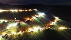 Die Landwirte machen mit ihrem Lichter-Protest  auf die Sparpläne der Regierung aufmerksam. Foto: 7aktuell.de/Kevin Lermer/7aktuell.de | Kevin Lermer