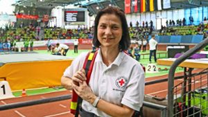 Auch  bei den Leichtathletikfestivals im Glaspalast ist Birgit  Bux mit ihrer Gruppe vor Ort, um sich um Verletzte zu kümmern. Foto: factum/Granville