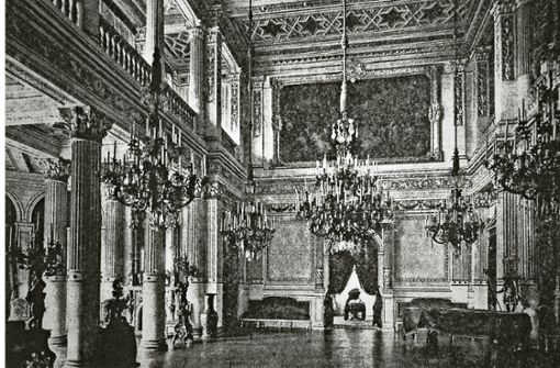 So prachtvoll sah der Ballsaal der Villa Berg um 1880 aus. Foto: StN