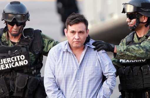 Dicker Fisch: Omar Trevino Morales, Chef des berüchtigten Kartells Los Zetas, bei seiner Verhaftung durch mexikanische Sicherheitskräfte Foto: dpa