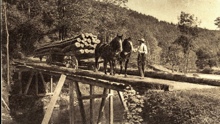 Holztransport am Albtrauf: einst ein gefährlicher Job