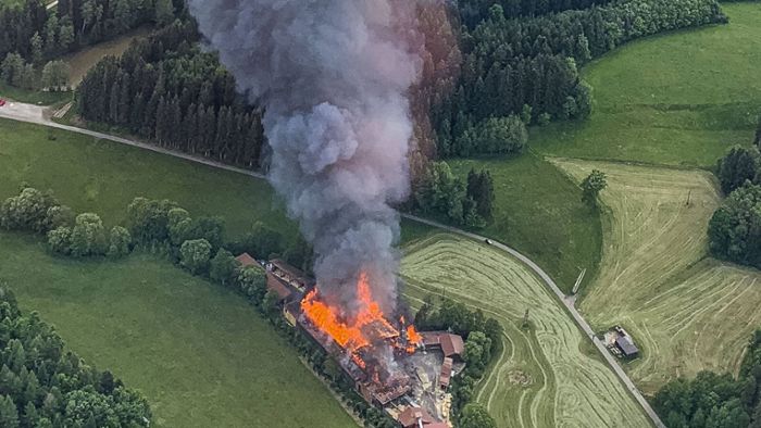 Großbrand in Sägewerk hält Feuerwehr in Atem – immenser Schaden