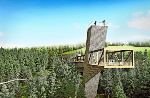 Ende 2020 soll das  Besucherzentrum am Ruhestein im Nationalpark Schwarzwald eröffnet werden – und den Tourismus in der Region zusätzlich ankurbeln. Die Animation zeigt den Endausbau. Foto: bloomimages