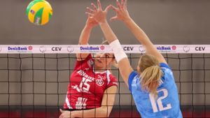 Die Volleyballerinnen des MTV Stuttgart haben überraschend gewonnen. Foto: Pressefoto Baumann