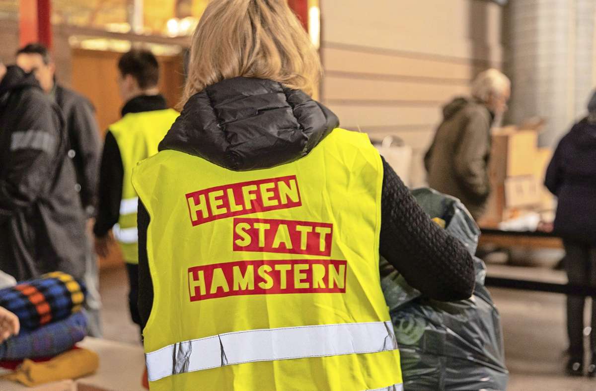 Die Ehrenamtlichen von „Helfen statt Hamstern“ packen wieder an. Foto: Eibner//Archiv