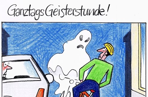 Achtung, Geisterfahrer! Dieses Motiv des Karikaturisten Sepp Buchegger soll helfen, das Falschfahren zu verhindern. Foto: Sepp Buchegger/z