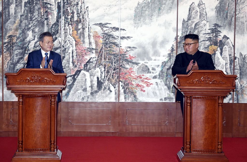 Süd- und Nordkorea wollen sich zusammen um die Ausrichtung der Olympischen Spiele 2032 bewerben. Foto: Pyongyang Press Corps Pool