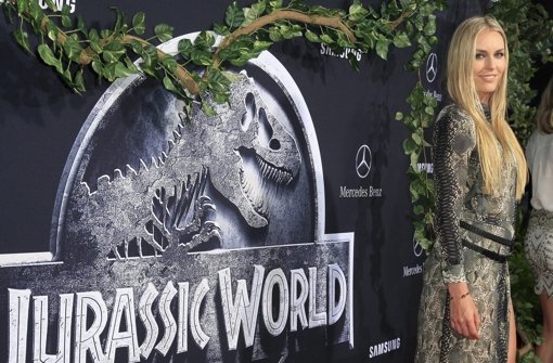 Die amerikanische Skirennläuferin Lindsay Vonn ließ sich die Weltpremiere von Jurassic World nicht entgehen. Foto: EPA