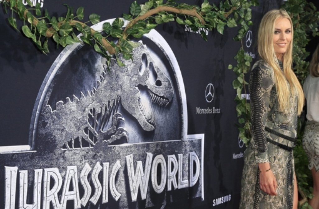 Die amerikanische Skirennläuferin Lindsay Vonn ließ sich die Weltpremiere von Jurassic World nicht entgehen.