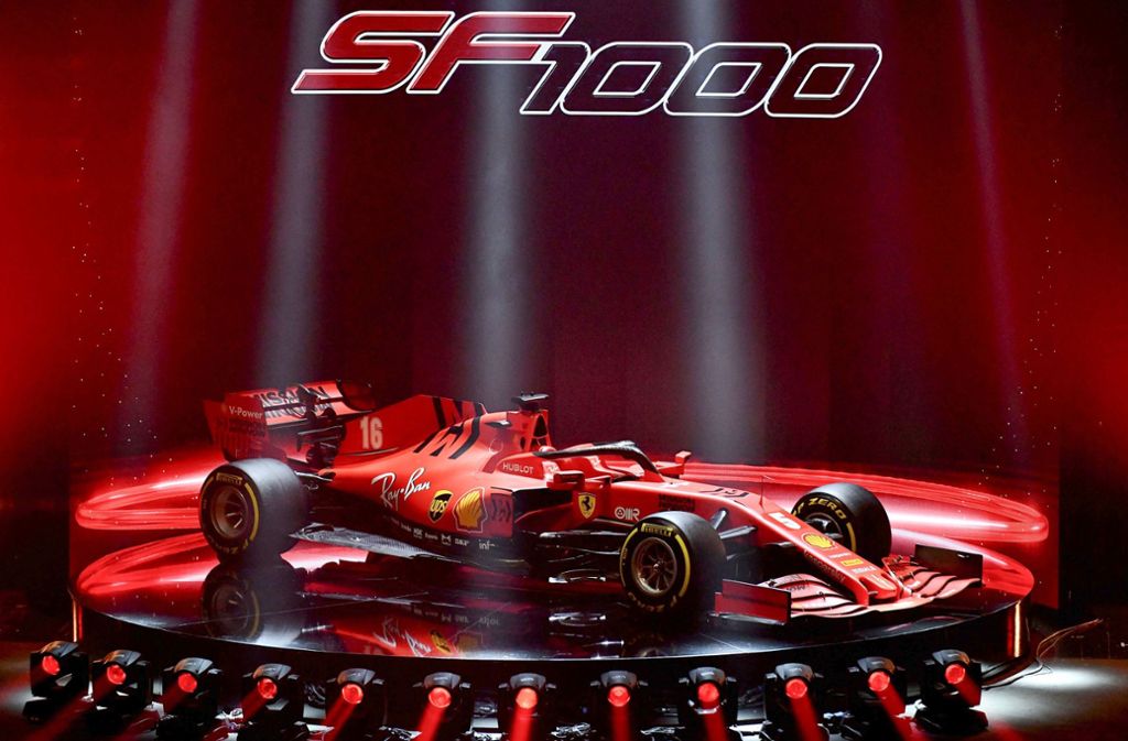 Eine spektakuläre Bühne für Ferraris neuen Rennwagen. Foto: AFP