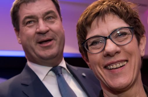 Die Vorsitzenden Markus Söder und Annegret Kramp-Karrenbauer wollen das gemeinsame Europawahlprogramm von CDU und CSU am kommenden Montag vorstellen. Foto: dpa