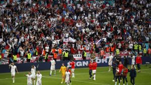 Beim Achtelfinale England gegen Deutschland waren über 40.000 Zuschauer im Wembley-Stadion. Foto: dpa/Matthew Childs