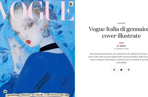 Auf ihrer Homepage erklärt die Redaktion der italienischen Vogue ihre Aktion. Foto: Screenshot/Vogue.it