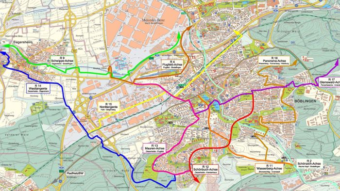 Zehn spezielle Radstrecken durch die Stadt in Planung