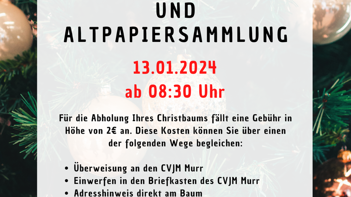 Murr: Murrer Christbaum- und Altpapiersammlung 2024