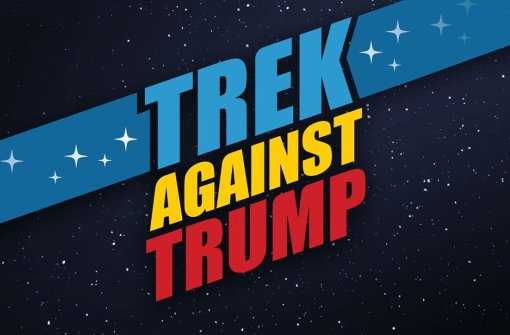 Unendliche Weiten:Das Logo der Star-Trek-Veteranen, die sich gegen Trump stellen. Foto: Facebook.com/TrekAgainstTrump