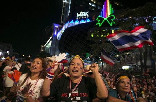 Bilder von den Protesten der Regierungsgegner in Bangkok. Foto: Getty Images AsiaPac