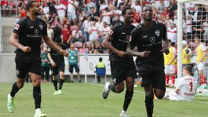 Der VfB Stuttgart gewinnt souverän mit 4:1 gegen den 1. FSV Mainz 05. Foto: Pressefoto Baumann/Julia Rahn