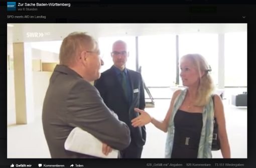 Ex-Landtagsvizepräsident Drexler hat sich geweigert, der AfD-Landtagsabgeordneten Christina Baum die Hand zu geben - und daraufhin eine Morddrohung erhalten.  Foto: Screenshot Facebook
