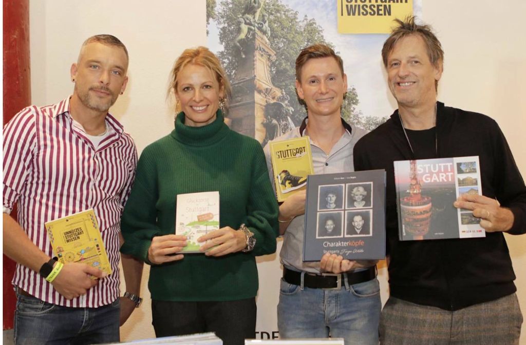 Die Blogger und Autoren (von links) Manuel Kloker, Emma von Bergenspitz, Patrick Mikolaj und Uwe Bogen bei der Genussmesse Speis & Trank.