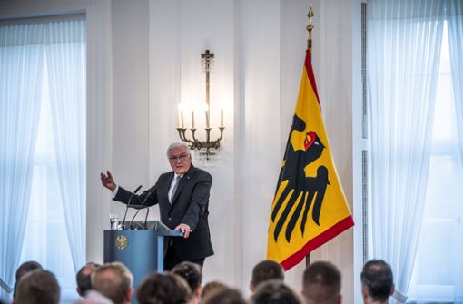Rede in unsicheren Zeiten an eine verunsicherte Nation: Bundespräsident Frank-Walter Steinmeier. Foto: dpa/Michael Kappeler