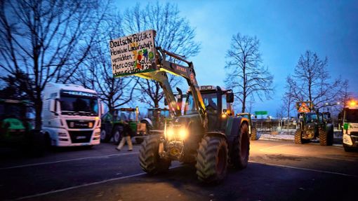 Hunderte Landwirte haben sich am Montag im Rems-Murr-Kreis auf den Weg zu den Protestkundgebungen gemacht. Foto: Gottfried Stoppel, Chris Lederer, Ralf Poller