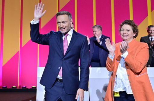 Christian Lindner bleibt Vorsitzender der FDP. Foto: AFP/JOHN MACDOUGALL