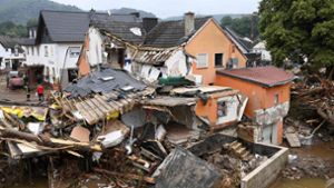 Zerstörte Häuser in Bad Neuenahr-Ahrweiler. Foto: AFP/CHRISTOF STACHE