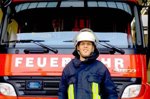 Haider Hlail engagiert sich bei der freiwilligen Feuerwehr in Schwaigern. Foto: Haug