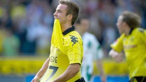 Dortmunds Mario Götze feiert seinen Treffer zum 1:1. Foto: dpa