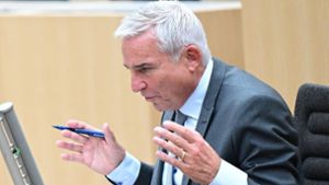 Die Befragung von  Thomas Strobl endete am frühen Samstagmorgen im Landtag in Stuttgart. Foto: dpa/Bernd Weißbrod
